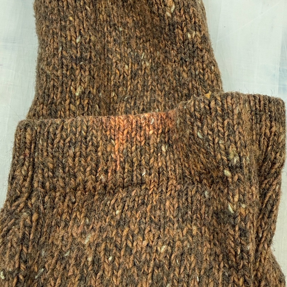 Woolrich Men’s XL Sweater V-Neck Brown Birch Heather Wool Blend Tweed - Picture 9 of 9